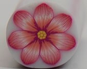 Polymer clay Pink flower cane - By Roni Gur