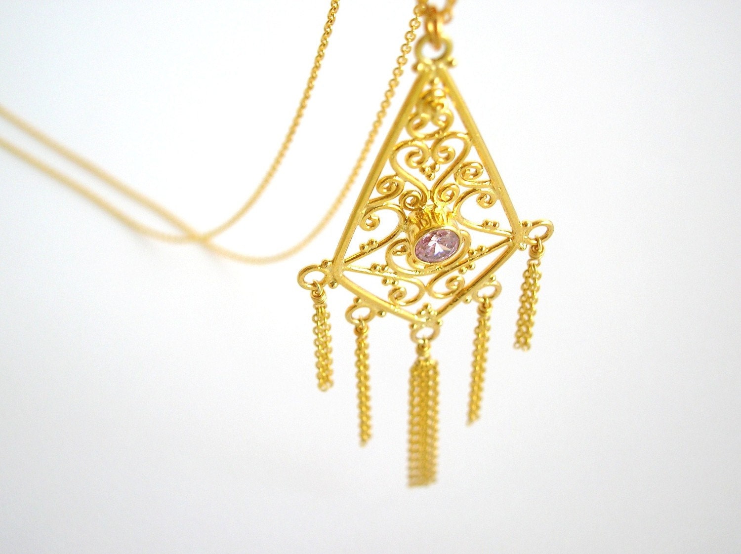 Delicate Gold Necklace 24k gold vermeil jewelry bohemian boho chic bridal necklace kite pendant spring weddings