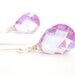 SALE Lilac Purple Earrings lavender cubic zirconia droplets wire wrapped sterling silver bridal jewelry sale
