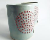 AVAILABLE IN 3 WEEKS - 2 Dots Pottery Tumbler  - Stoneware Tumber - Ceramic Tumbler - Ceramic cup - Blue