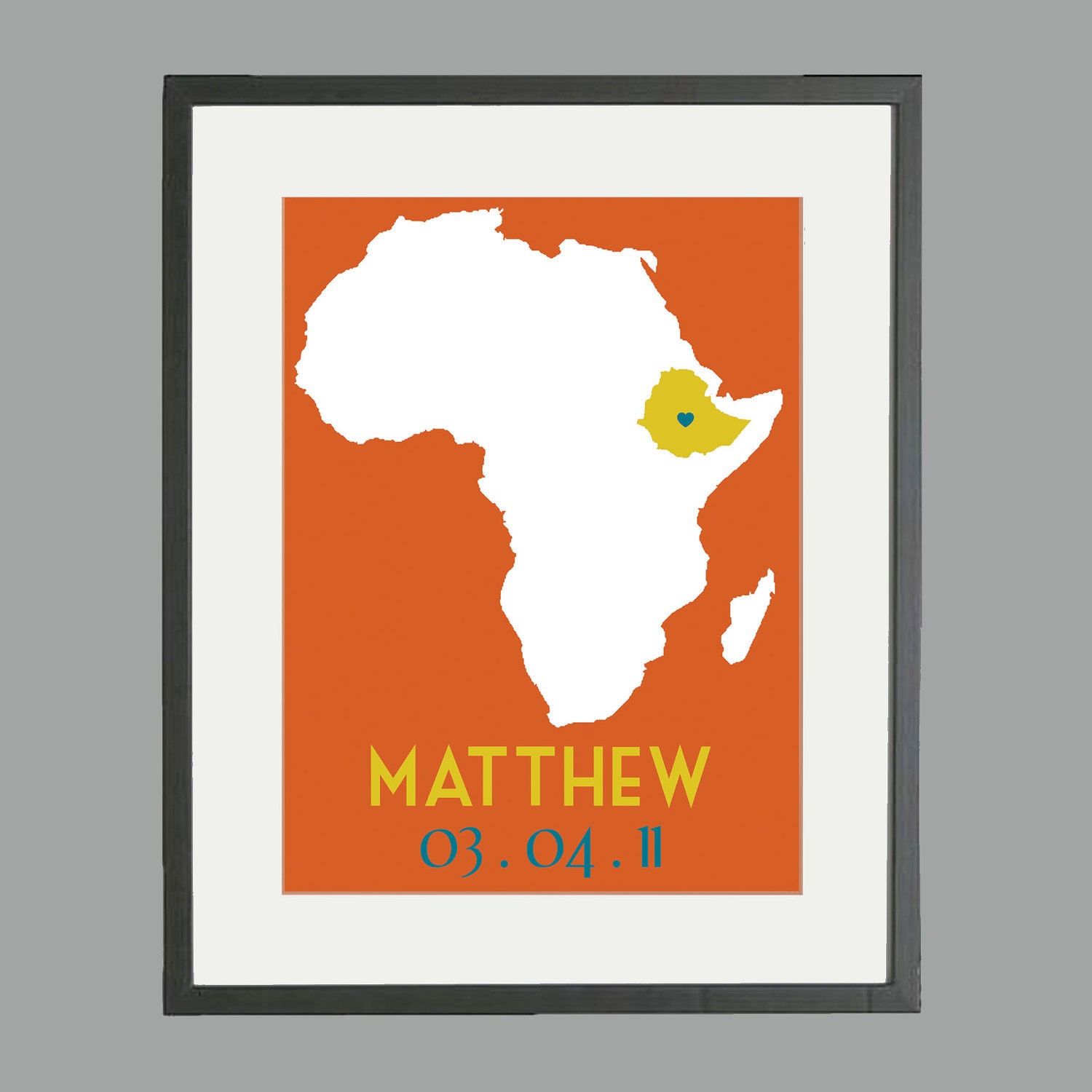 Baby Gift Birthplace Map Art Print - 11 x 14