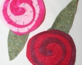 DIY CRAFT KIT - spiral felt flowers pin/brooch and hairclip set