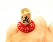 Green Tea Ring Miniature Japanese Food Ring Gifts Under 10