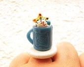 Hot Chocolate Ring Cookie Candy Miniature Food Jewelry