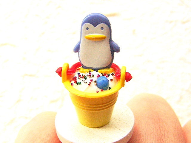 Kawaii Food Ring Ice Cream Sundae Penguin Candy