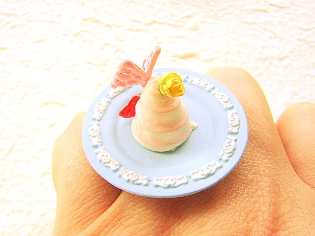 Food Ring Gourmet Cake Minaiture Food Jewelry
