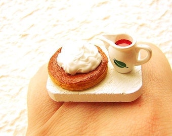 Cute Pancake Ring  Miniature Food Jewelry