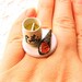 Sushi Ring Miniature Food Jewelry Green Tea And Sushi