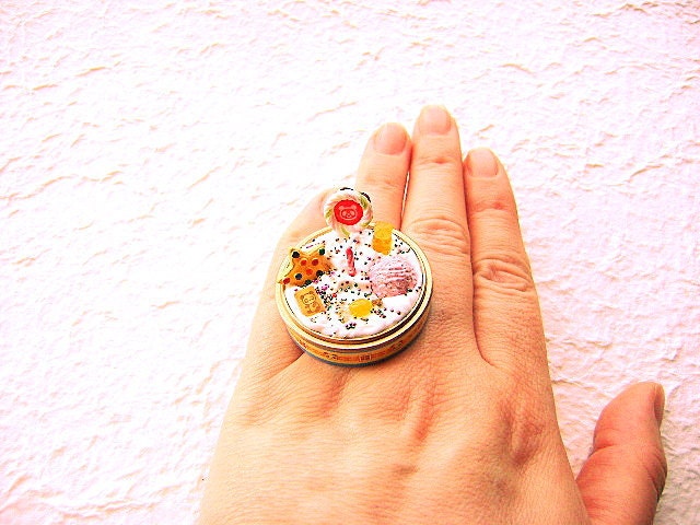 Happy Birthday Candy Cookie Lollipop Ring
