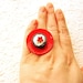 Bold  Ring Miniature Food Jewelry Chocolate Ice Cream Asian Flower