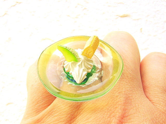 Cute Food Ring Meringue Minaiture Food Jewelry Gifts Under 10