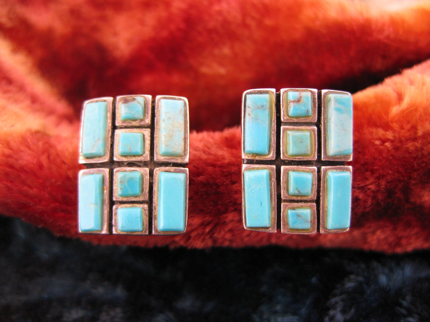 Attractive Turquoise Sterling Silver Earrings