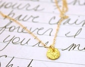 recycled gold necklace . rustic 22k gold necklace . quote jewelry . ethical gold necklace . ready to ship . free shipping