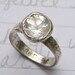 2 carat Herkimer diamond and recycled silver engagement ring . textured band . forever inscription