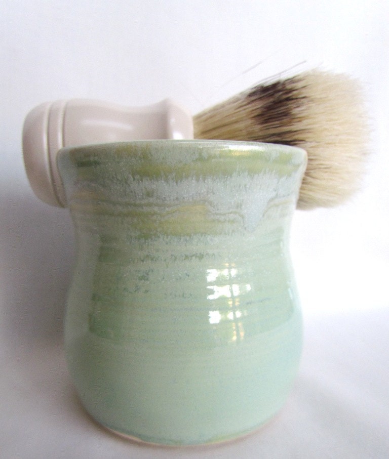 Shaving Mug with Soap Set Seafoam Green