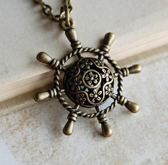 Nautical Ship Wheel Necklace