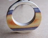 Recycled Skateboard Blue Krooked Necklace