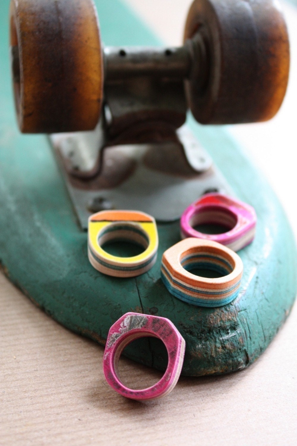 Recycled Skateboard Bling Bling Custom Ring