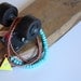 Recycled Skateboard Necklace Triangle Cyclops Collection-Copper and Aqua