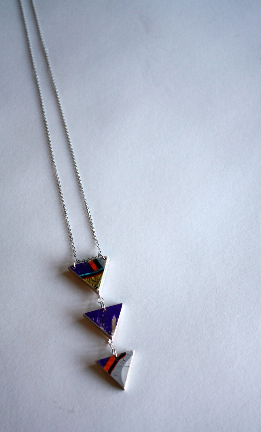 Recycled Skateboard Arrowhead Necklace