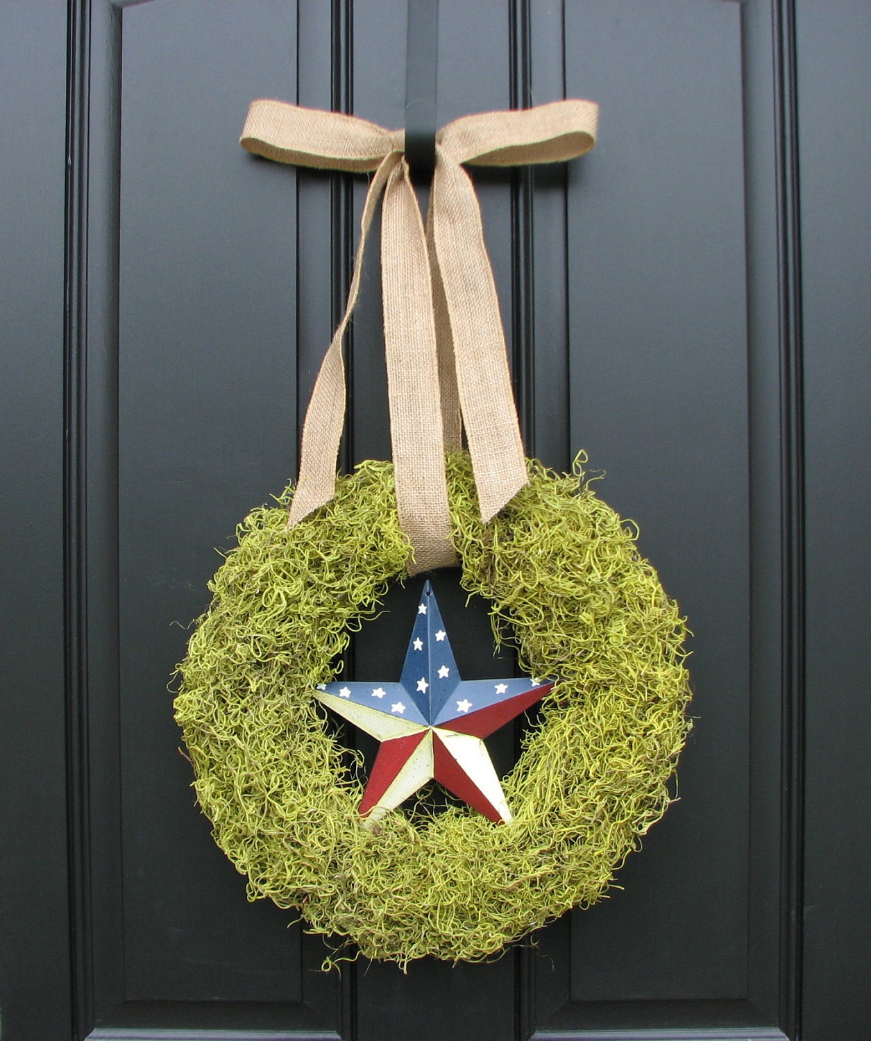 Reserved for jlaciofoli - Moss Wreaths - Patriotic Wreath - Burlap Bow - Moss Decor