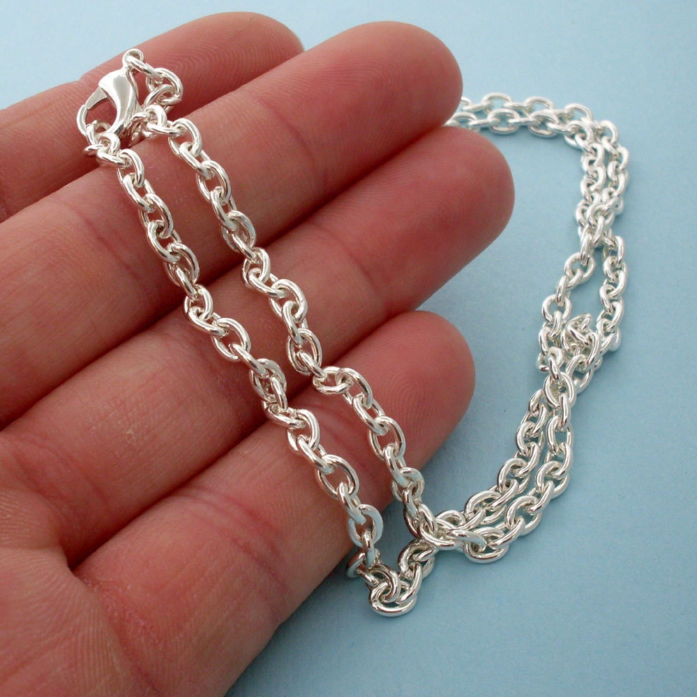 NEW Silver Plated Cable Chain Necklace - 18 inch