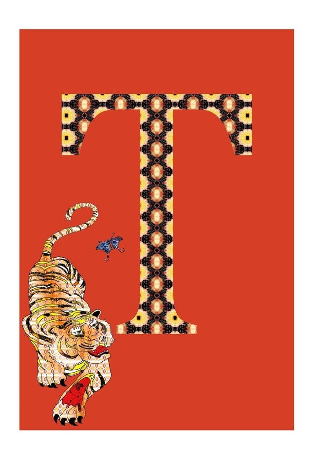 T Tiger Alphabet Print