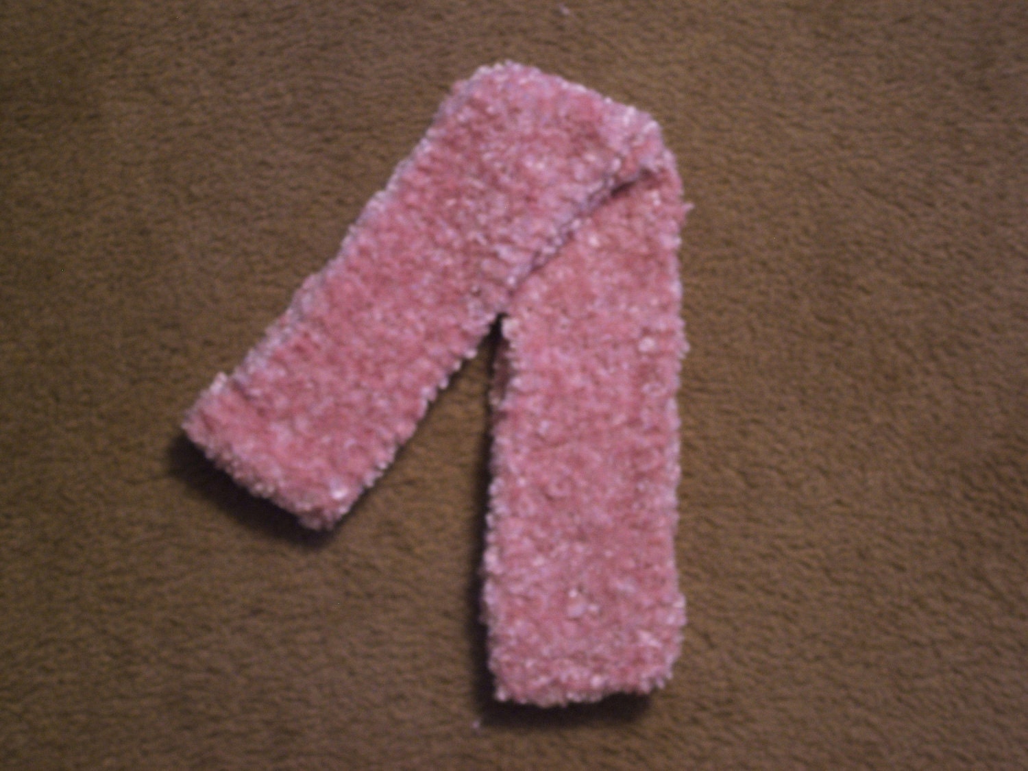 Hand Knitted - Fanciful Fur Pale Pink Chenille Scarf.