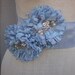 wedding Bridal Sash With a Unique Design Flowers blue color