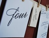 classic black and white table numbers: set of twelve