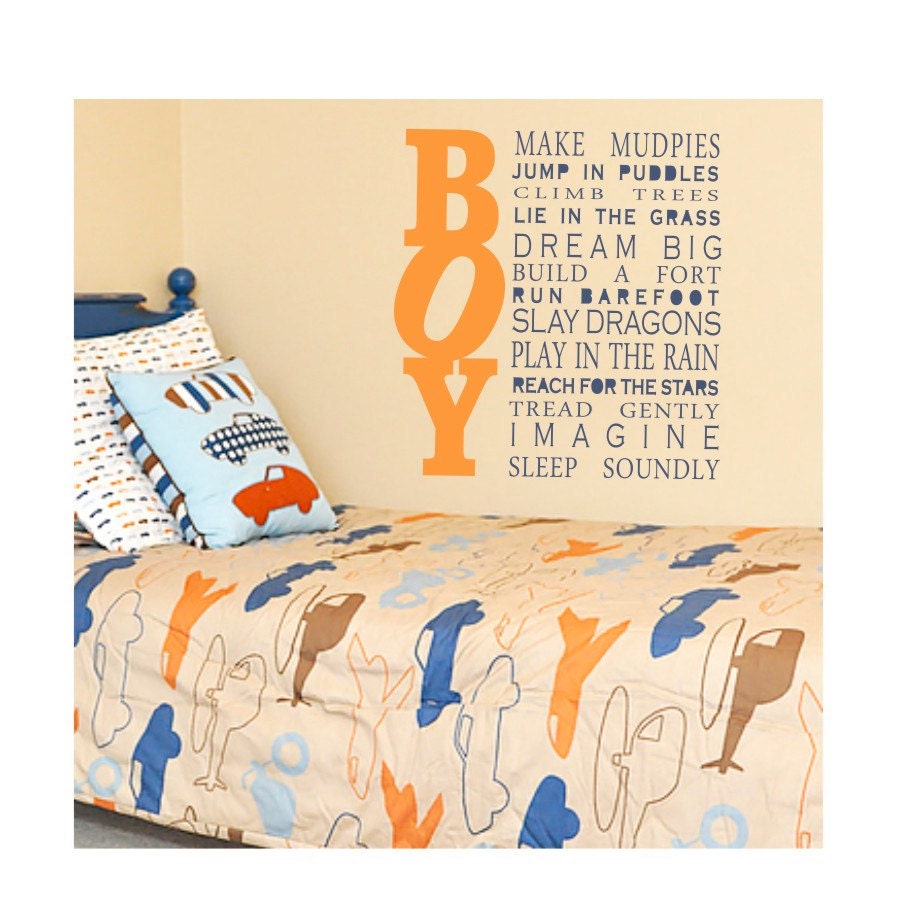ALL BOY quote - nursery or toddler room decal