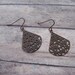 simple copper tab filigree earrings