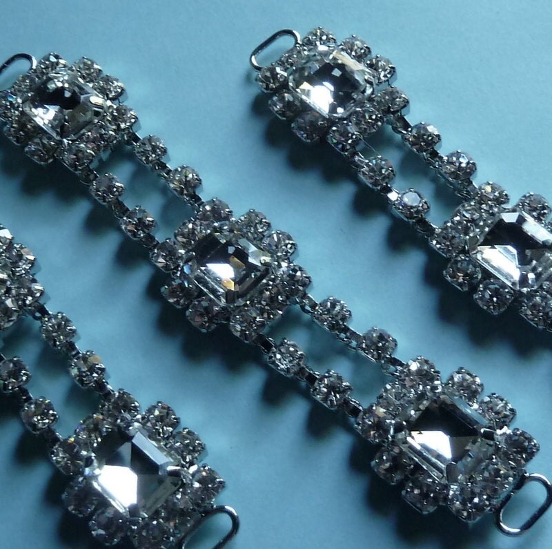 Rhinestone Connectors 3 larger size for Jewelry, Bridal or Costume Design
