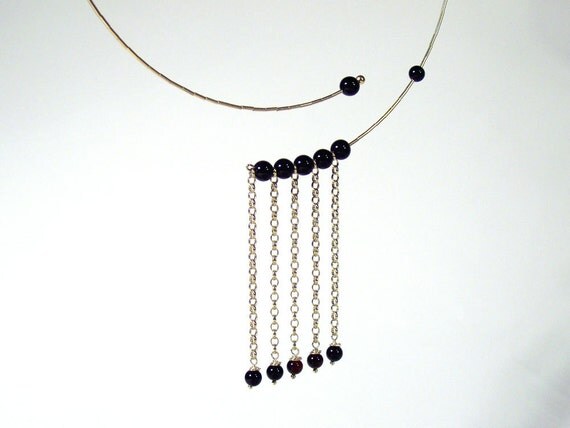 handmade one of a king artisan necklace in black onyx bluetina made necklace unique handmade