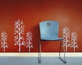 Vinyl Wall Decals, Wild Flower Silhouettes - 6 graphics, Wallpaper, Stickers, item 10012