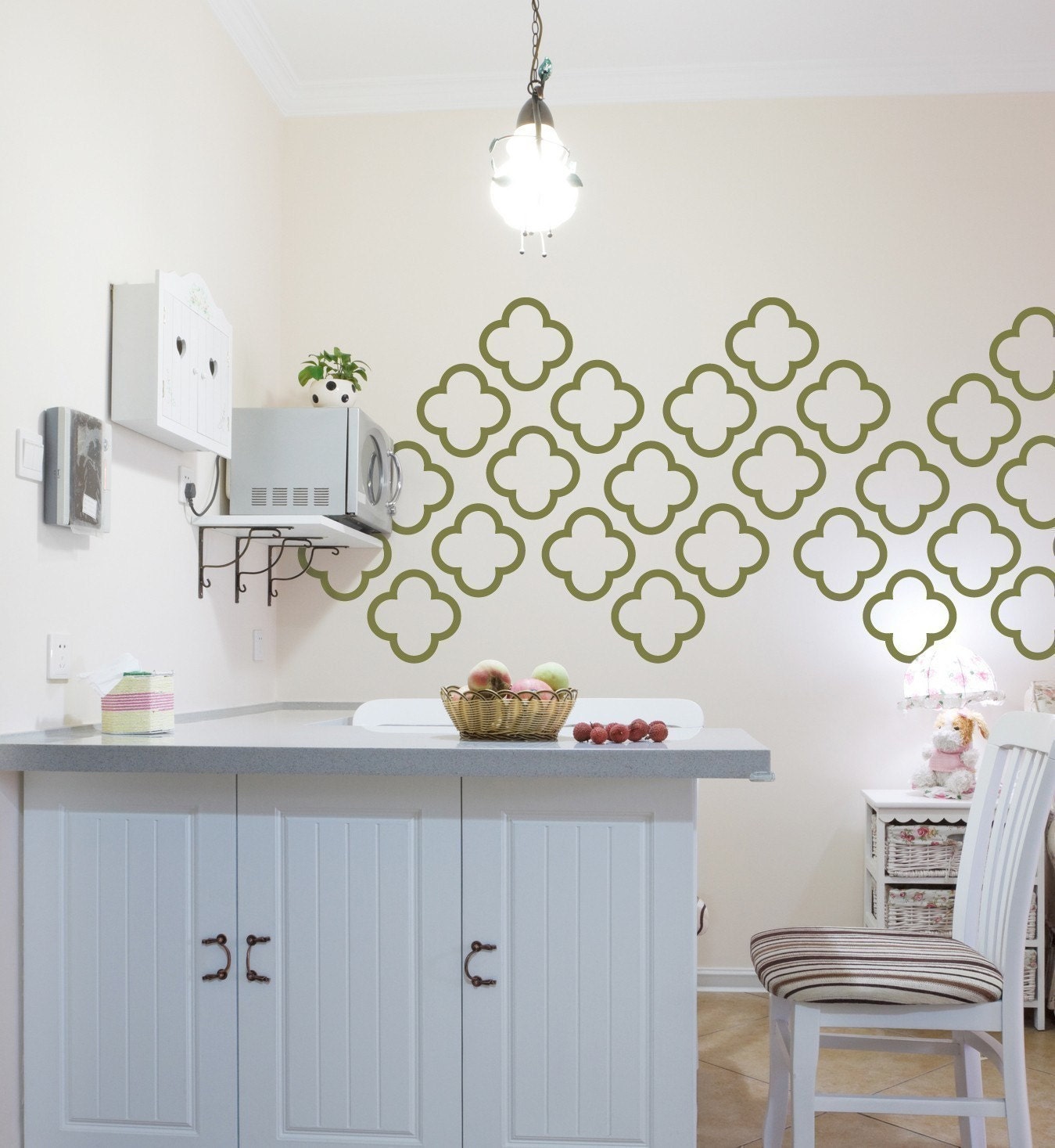 Vinyl Wall Decals, Moroccan Bubbles- 30 Graphics, Quatrefoil, Sticker, Vinyl Wall Graphics, Wallpaper- item 10027