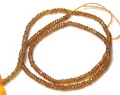 Hessonite Garnet Hand Cut Rondelle Gemstone Beads 3-4mm full strand