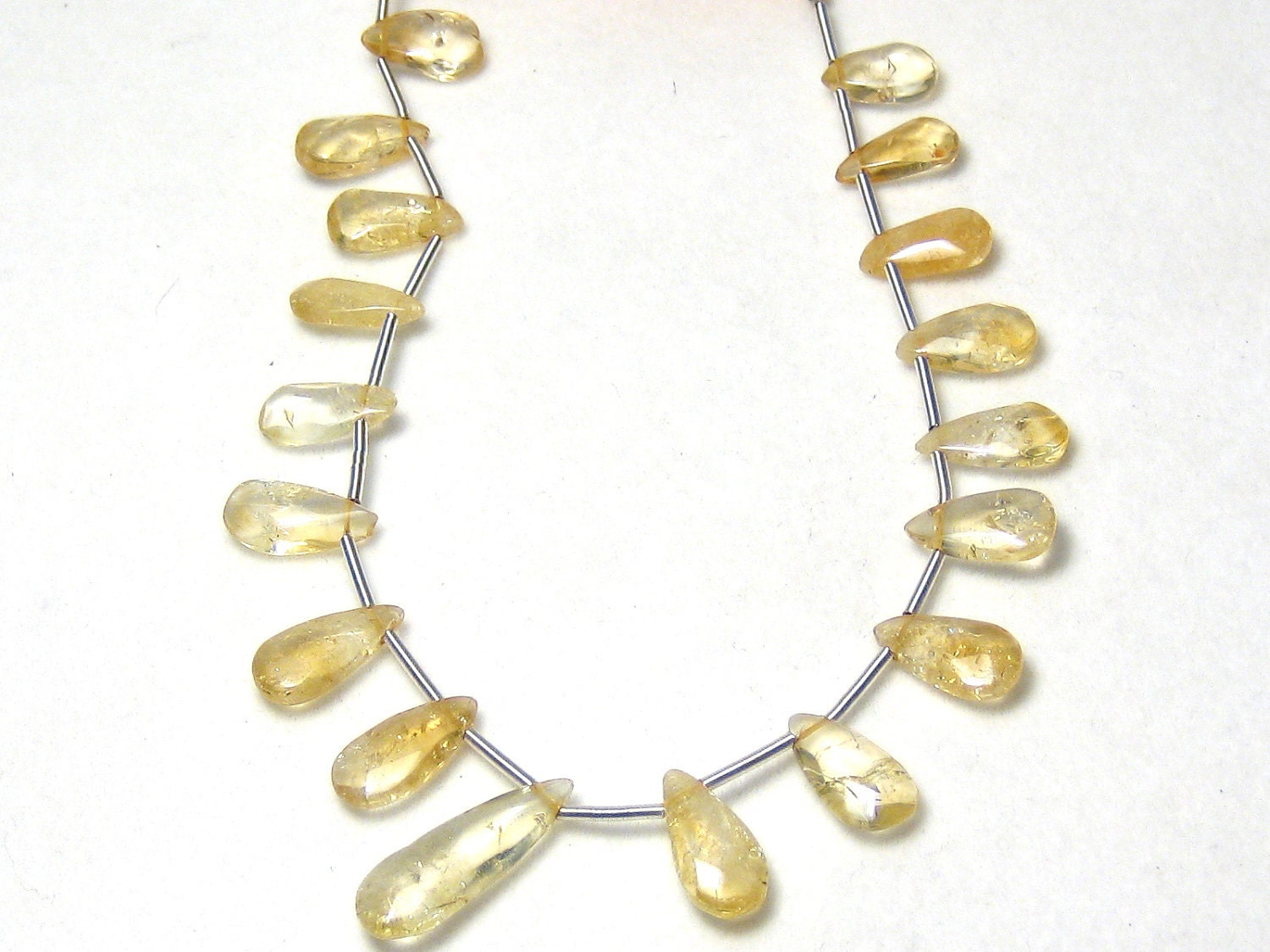 Citrine Hand Cut Teardrop Gemstone Beads 11x7mm-7x20mm full strand