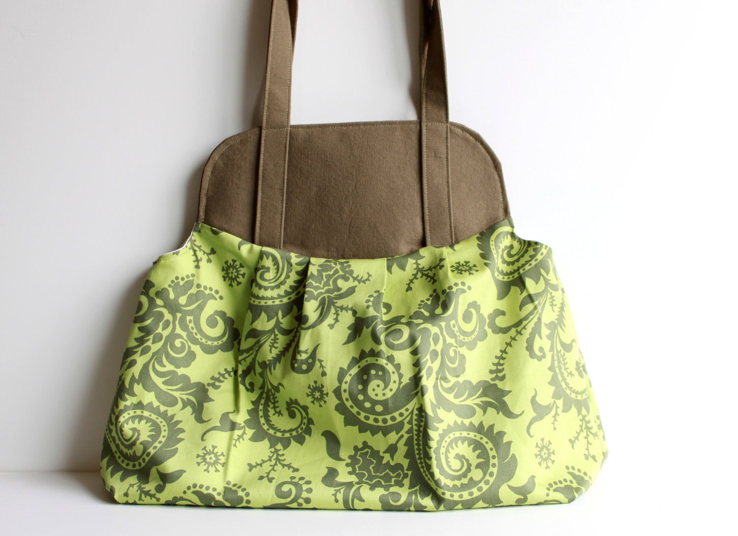 Garden Green Show Off Bag. Large Purse. Oversize Handbag. Women Fashion. For Her. Winter Handbag.
