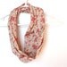 Infinity Scarf. Circle Cowl Scarf. Spring Floral. For Her. Cotton. Women Fashion. Fashion Accessory. Honeysuckle Pink. Birds. Preppy