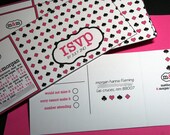 4x9 Perforated Vegas Style Wedding Invitation