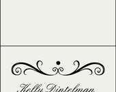 Simple Elegant Custom and Personalized Ivory or White Crystal Wedding Rehearsal or Reception Place cards or Escort Cards