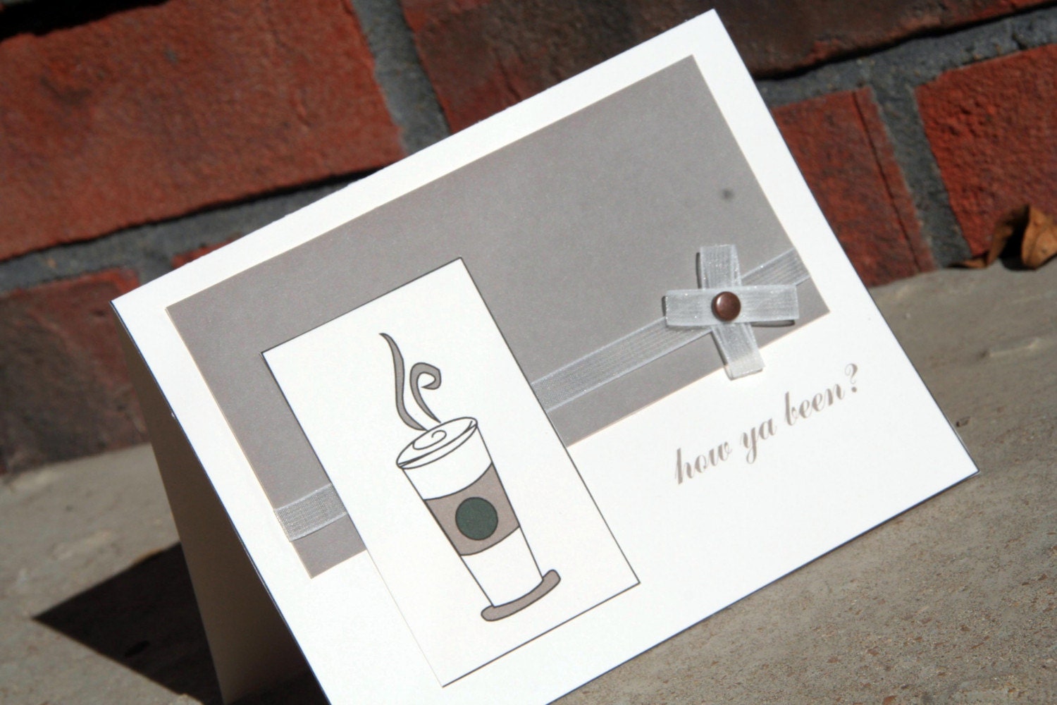 6 A2 Blank Simple and Cute Brown How Ya Been Notecards Coffee, Latte Inspired