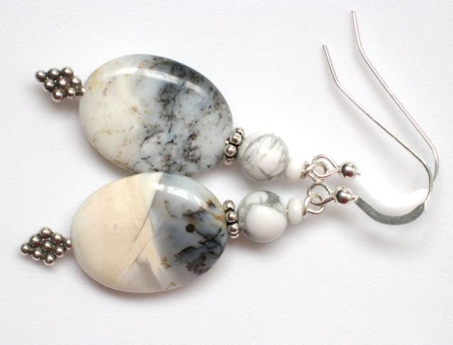 Overcast, sterling and stone earrings