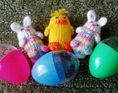 Baby Bunnies and Chicks in Eggs (This listing come with 2 bunnies and 1 chick.  If you would like a different grouping, please contact us.)