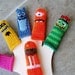 Friendly Monster Finger Puppet Set.  We can create custom orders of individual puppets or puppet sets.