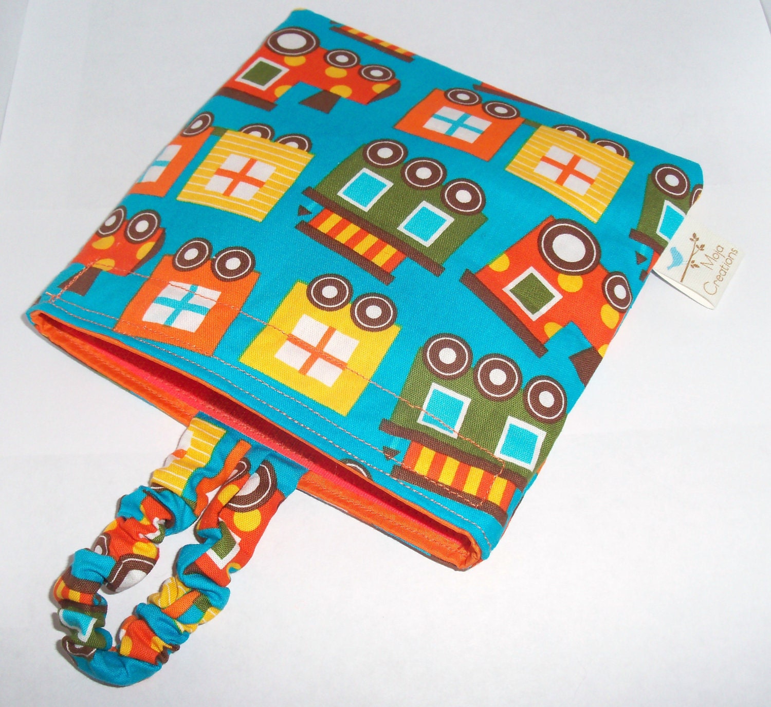 Reusable, Eco-friendly Sandwich Bag - Trains on Blue