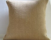 18 x 18 Decorative Pillow Cover  Natural Burlap