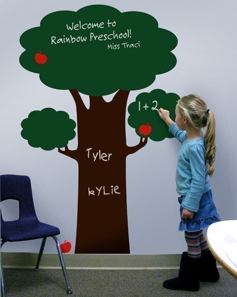 Large Chalkboard Tree Set, vinyl decal wall art