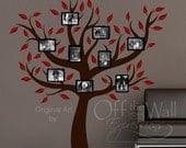 Family Tree with photos and leaves, vinyl decal